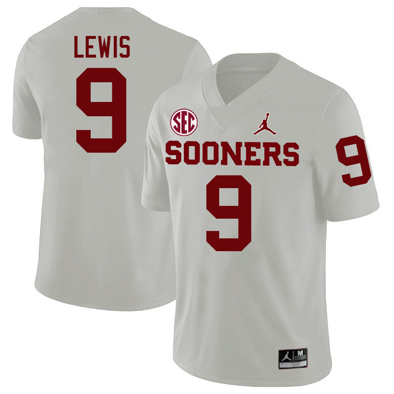 Oklahoma Sooners #9 Keontez Lewis College Football Jersey Stitched-White